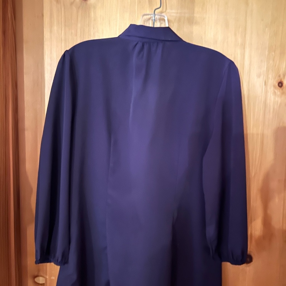The Limited Deep Blue Blouse with Bow - Picture 2 of 4